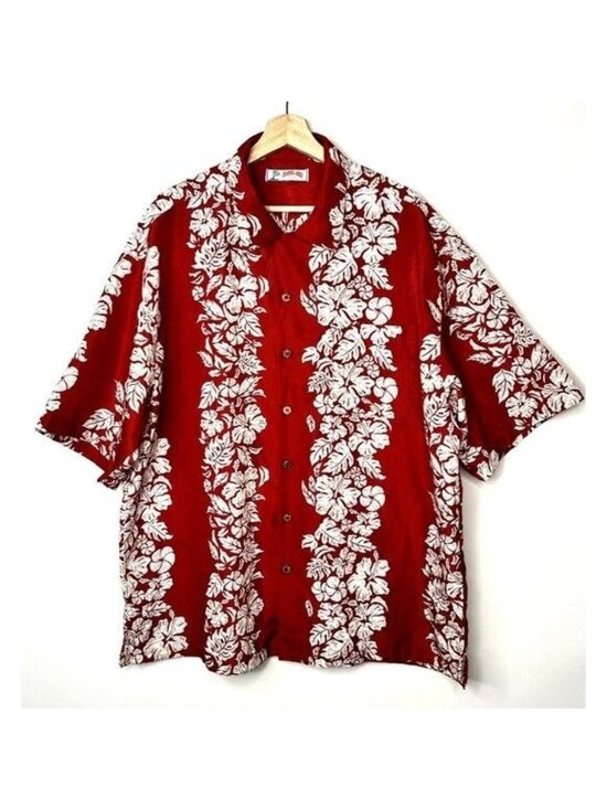 Aloha Joe Other - Aloha Joe Hawaiian Shirt Mens 2XL Red Tropical Floral Beach Resort Aloha Cruise